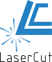 Blue lasercut logo